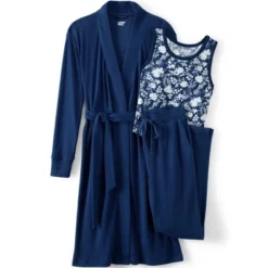 Lands' End Women's Cozy 3 Piece Pajama Set - Robe Top And Pants 11 Lands' End Women's Cozy 3 Piece Pajama Set - Robe Top And Pants -Avenue Sale Store GUEST 64e5be67 4384 4191 b774 3c62bb9fd458