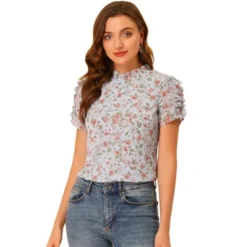 Allegra K Women's Ruffled Neck Chiffon Frill Trim Short Sleeve Floral Print Blouse Tops 15 Allegra K Women's Ruffled Neck Chiffon Frill Trim Short Sleeve Floral Print Blouse Tops -Avenue Sale Store GUEST 677a6b0c a66a 4fa7 a000 3481ed8f73ce