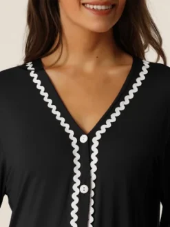 Cheibear Womens Button Down V Neck Long Sleeve Pajama Nightshirt Dress 11 Cheibear Womens Button Down V Neck Long Sleeve Pajama Nightshirt Dress -Avenue Sale Store GUEST 68dccf26 5eff 43f9 b160 aa7029e4c8bf