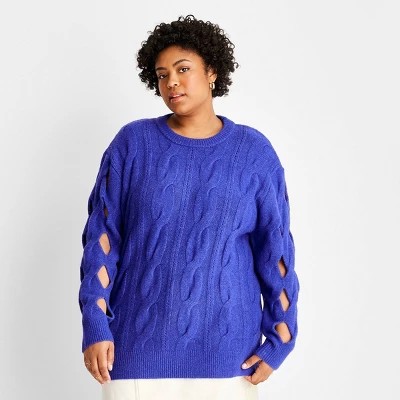 Women's Open Diamond Stitch Sweater - Future Collective™ With Reese Blutstein 4 Women's Open Diamond Stitch Sweater - Future Collective™ With Reese Blutstein - Image 4