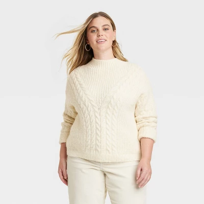 Women's Cable Mock Turtleneck Pullover Sweater - Universal Thread™ 3 Women's Cable Mock Turtleneck Pullover Sweater - Universal Thread™ - Image 3