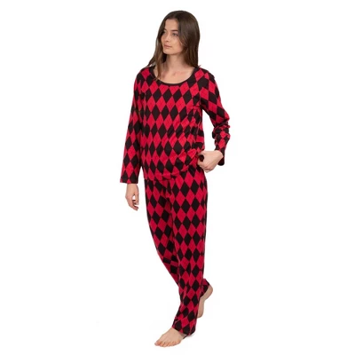 Leveret Womens Two Piece Cotton Argyle Christmas Pajamas 7 Leveret Womens Two Piece Cotton Argyle Christmas Pajamas - Image 7