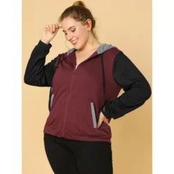 Agnes Orinda Women's Plus Size Casual Hood Color Block Zip Up Hoodie Jacket With Pocket 8 Agnes Orinda Women's Plus Size Casual Hood Color Block Zip Up Hoodie Jacket With Pocket -Avenue Sale Store GUEST 6e17e1b9 cd86 4d72 af17 dc9ecb553b46