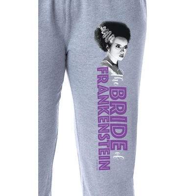 Universal Monsters Womens' The Bride Of Frankenstein Jogger Pajama Pants Grey 1 Universal Monsters Womens' The Bride Of Frankenstein Jogger Pajama Pants Grey
