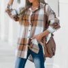 Women's Long Sleeve Plaid Oversized Shirt - Cupshe