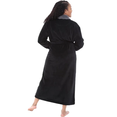 Women's Warm Winter Robe, Plush Fleece Full Length Long Bathrobe 1 Women's Warm Winter Robe, Plush Fleece Full Length Long Bathrobe