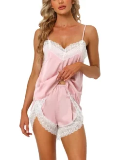 Cheibear Womens Sleepwear Pjs Lace Trim Satin Lingerie Silk Cami With Shorts Pajama Set 14 Cheibear Womens Sleepwear Pjs Lace Trim Satin Lingerie Silk Cami With Shorts Pajama Set -Avenue Sale Store GUEST 740b5a33 ac20 42d6 8cbb 116f2a9dba8e