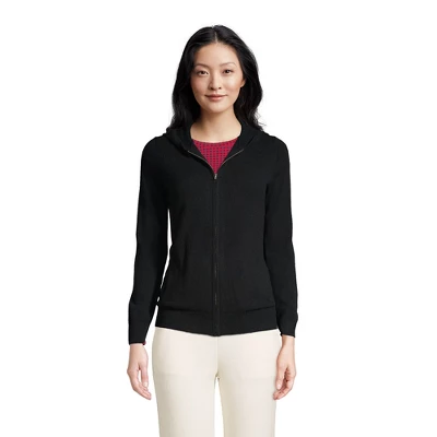 Lands' End Women's Cashmere Front Zip Hoodie Sweater 4 Lands' End Women's Cashmere Front Zip Hoodie Sweater - Image 4