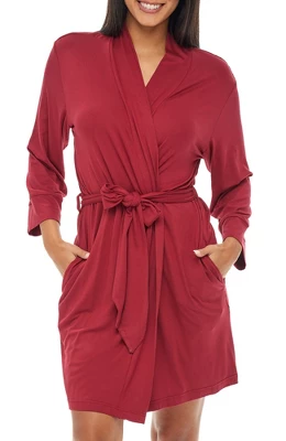 Women's Classic Soft Knit Short Lounge Robe With Pockets 5 Women's Classic Soft Knit Short Lounge Robe With Pockets - Image 5