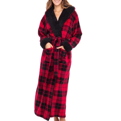 Women's Warm Winter Robe, Plush Fleece Full Length Long Hooded Bathrobe 6 Women's Warm Winter Robe, Plush Fleece Full Length Long Hooded Bathrobe - Image 6