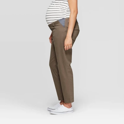 Maternity Under Belly Slim Straight Chino Pants - Isabel Maternity By Ingrid & Isabel™ Taupe Gray 14 2 Maternity Under Belly Slim Straight Chino Pants - Isabel Maternity By Ingrid & Isabel™ Taupe Gray 14 - Image 2