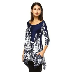 Women's Scoop Neck Printed Yanette Tunic Top - White Mark -Avenue Sale Store GUEST 7c6d4021 2a93 4d14 9c23 ff2e9d00c255
