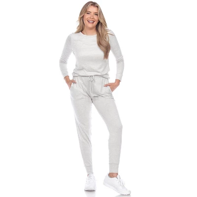 Women's 2 Piece Lounge Set - White Mark 1 Women's 2 Piece Lounge Set - White Mark