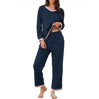 Cheibear Women's Long Sleeve Shirt And Long Pants With Pocket Loungewear 2 Pieces Sleep Sets 6 Cheibear Women's Long Sleeve Shirt And Long Pants With Pocket Loungewear 2 Pieces Sleep Sets - Image 6