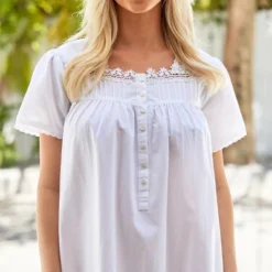 Women's Cotton Victorian Nightgown, Sophia Short Sleeve Lace Trimmed Button Up Short Sleeve Vintage Night Dress Gown 11 Women's Cotton Victorian Nightgown, Sophia Short Sleeve Lace Trimmed Button Up Short Sleeve Vintage Night Dress Gown -Avenue Sale Store GUEST 7ef7e75e b374 433e aec7 0a46e02a5086