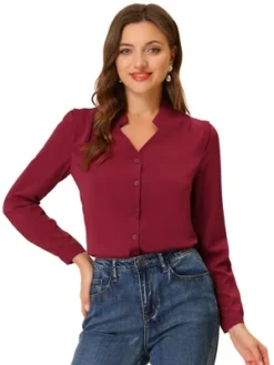 Allegra K Women's Elegant V Neck Work Office Button Up Shirt 30 Allegra K Women's Elegant V Neck Work Office Button Up Shirt -Avenue Sale Store GUEST 7f2ce37d e7b4 46e2 baaf 6ba562b0daae