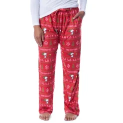 Peanuts Womens' Snoopy And Woodstock Ho Ho Ho Ugly Sweater Pajama Pants Red -Avenue Sale Store GUEST 825636e6 ba3d 4d1c 86ff 0642a1a0e0b6