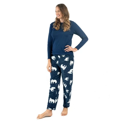 Leveret Womens Cotton Top Fleece Pant Pajamas 3 Leveret Womens Cotton Top Fleece Pant Pajamas - Image 3