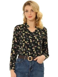 Allegra K Women's Work Office Button Up Shirt Cut-Out V Neck Floral Blouse 8 Allegra K Women's Work Office Button Up Shirt Cut-Out V Neck Floral Blouse -Avenue Sale Store GUEST 82a36793 4991 4588 b3d0 2ac64d647199