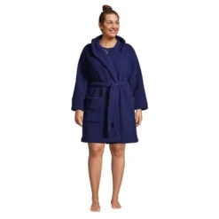Lands' End Women's High Pile Fleece Hooded Robe -Avenue Sale Store GUEST 8382819e d9de 4743 9cf3 3e1bd8129190