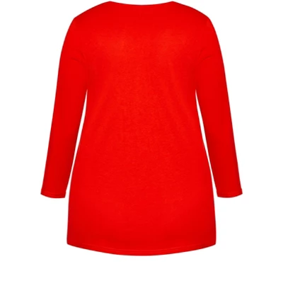 Women's Plus Size Slogan Sleep Top - Red | AVENUE 5 Women's Plus Size Slogan Sleep Top - Red | AVENUE - Image 5