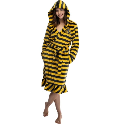 Harry Potter Juniors' Striped Ruffle Hooded Plush Fleece Robe 6 Harry Potter Juniors' Striped Ruffle Hooded Plush Fleece Robe - Image 6