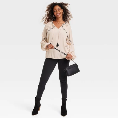 Women's Balloon Sleeve Embroidered Blouse - Knox Rose™ 2 Women's Balloon Sleeve Embroidered Blouse - Knox Rose™ - Image 2