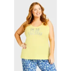 Women's Plus Size Eggstra Sleep Tank - Yellow| AVENUE -Avenue Sale Store GUEST 8751c9bd ef6b 4741 9948 c32f05fa9f5d