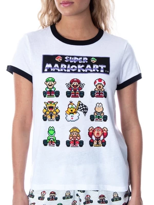 Super Mario Kart Women's Video Game 3 Piece Loungewear Pajama Set 2 Super Mario Kart Women's Video Game 3 Piece Loungewear Pajama Set - Image 2