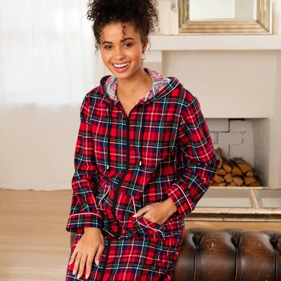 Women's Cotton Flannel Nightgown, Long Hooded Night Dress 3 Women's Cotton Flannel Nightgown, Long Hooded Night Dress - Image 3