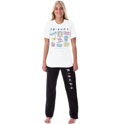 Friends TV Show Womens' Sayings Pivot Smelly Cat Sleep Pajama Set Multicolored 3 Friends TV Show Womens' Sayings Pivot Smelly Cat Sleep Pajama Set Multicolored - Image 3