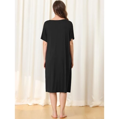 Cheibear Womens Modal Nightshirt Soft Button Down Nightgown Short Sleeve Pajama Sleepshirt 2 Cheibear Womens Modal Nightshirt Soft Button Down Nightgown Short Sleeve Pajama Sleepshirt - Image 2