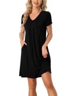 Cheibear Womens Sleepwear Lounge Dress V-Neck With Pockets Soft Nightshirt Pajama Nightgown 23 Cheibear Womens Sleepwear Lounge Dress V-Neck With Pockets Soft Nightshirt Pajama Nightgown -Avenue Sale Store GUEST 8b668bb1 1a80 41cc 94ce 6e4bc834bd14