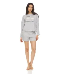 Bearpaw Women's Sleepwear, Long Sleeve Pullover And Shorts Set, 2-Piece Pajama Sets For Women