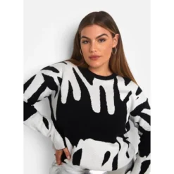 Rebdolls Women's Pepper Knit Abstract Print Oversized Sweater -Avenue Sale Store GUEST 8cb412b5 5a7a 4a7e bbeb 60a7f3dce99c