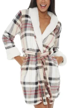 Women's Classic Plush Robe, Short Fleece Bathrobe Prints 27 Women's Classic Plush Robe, Short Fleece Bathrobe Prints -Avenue Sale Store GUEST 8ce6cec2 53d4 4459 8aee a1d41d7bf2d4