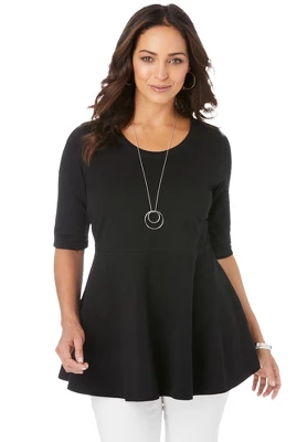 Jessica London Women’s Plus Size Peplum Tunic 2 Jessica London Women’s Plus Size Peplum Tunic - Image 2