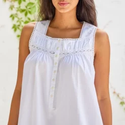 Women's Cotton Victorian Nightgown, Phoebe Sleeveless Lace Trimmed Button Up Long Vintage Night Dress Gown 9 Women's Cotton Victorian Nightgown, Phoebe Sleeveless Lace Trimmed Button Up Long Vintage Night Dress Gown -Avenue Sale Store GUEST 911f4ba6 69f8 458b 9526 54d6730be9dc