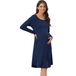 Cheibear Womens Casual Round Neck Maternity Long Sleeve Loungewear Dress With Pockets 11 Cheibear Womens Casual Round Neck Maternity Long Sleeve Loungewear Dress With Pockets -Avenue Sale Store GUEST 943dcc8d 6fd9 45bb 8450 2397e70a5be8