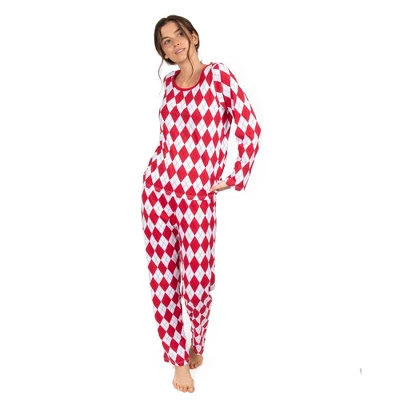 Leveret Womens Two Piece Cotton Argyle Christmas Pajamas 4 Leveret Womens Two Piece Cotton Argyle Christmas Pajamas - Image 4