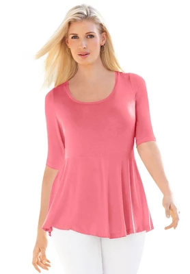 Jessica London Women’s Plus Size Peplum Tunic 8 Jessica London Women’s Plus Size Peplum Tunic - Image 8