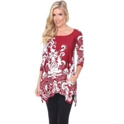 Women's Scoop Neck Printed Yanette Tunic Top - White Mark -Avenue Sale Store GUEST 9afd77cb c389 4d03 8df9 2b8edd869e51