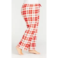 Women's Plus Size Check Fleece Sleep Pant - Red Check | AVENUE -Avenue Sale Store GUEST 9b31aea8 8ca1 4885 9192 9ba9f6f36188