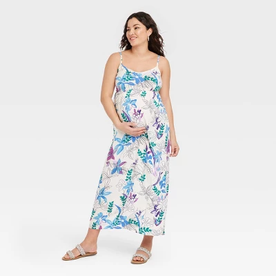 Sleeveless Tie-Back Woven Maxi Maternity Dress - Isabel Maternity By Ingrid & Isabel™ Floral 3 Sleeveless Tie-Back Woven Maxi Maternity Dress - Isabel Maternity By Ingrid & Isabel™ Floral - Image 3