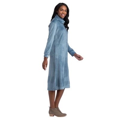 Softies 46" Feather Velour Funnel Neck Lounge Dress 2 Softies 46" Feather Velour Funnel Neck Lounge Dress - Image 2