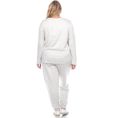 Women's Plus Size 2 Piece Lounge Set - White Mark 2 Women's Plus Size 2 Piece Lounge Set - White Mark - Image 2