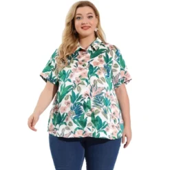 Agnes Orinda Women's Plus Size Shirts Turndown Collar Button Down Full Placket Short Sleeve Floral Summer Shirt 8 Agnes Orinda Women's Plus Size Shirts Turndown Collar Button Down Full Placket Short Sleeve Floral Summer Shirt -Avenue Sale Store GUEST 9ea0fb1e 23cf 4c4c b515 474f3c3bf0c9