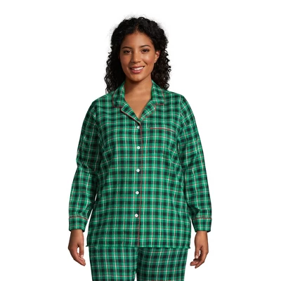 Lands' End Women's Long Sleeve Print Flannel Pajama Top 4 Lands' End Women's Long Sleeve Print Flannel Pajama Top - Image 4