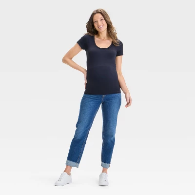 Short Sleeve Ribbed Seamless Maternity T-Shirt - Isabel Maternity By Ingrid & Isabel™ 2 Short Sleeve Ribbed Seamless Maternity T-Shirt - Isabel Maternity By Ingrid & Isabel™ - Image 2
