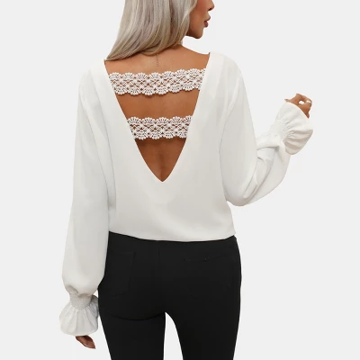 Women's Scalloped Lace Cutout V-Neck Top - Cupshe 7 Women's Scalloped Lace Cutout V-Neck Top - Cupshe - Image 7